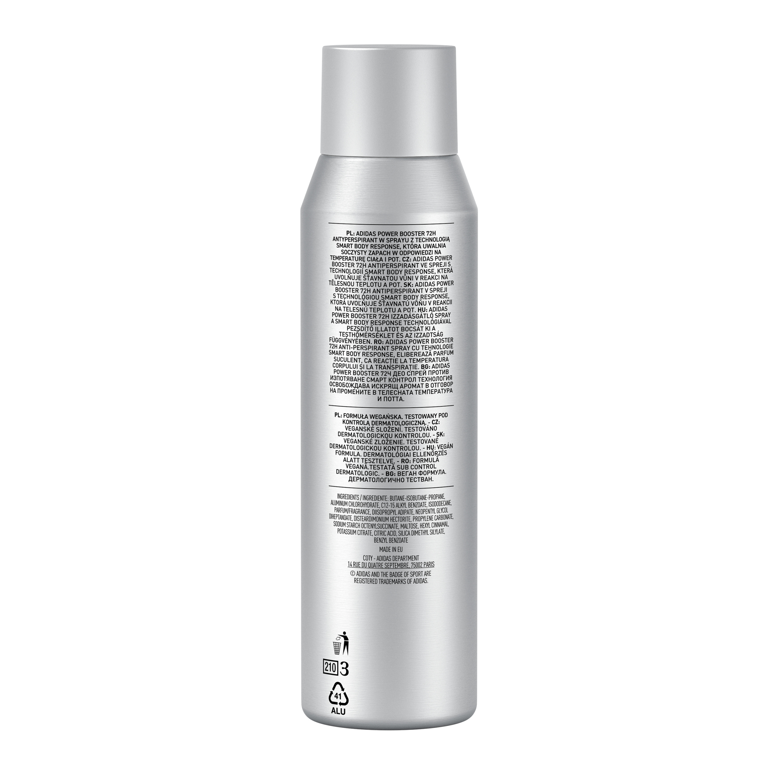 dezodorant Adidas Power Booster Antyperspirant w sprayu dla mężczyzn 150 ml - obrazek 2