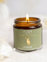 JASMINE ŚWIECA SOJOWA JAŚMINOWA ZAPACHOWA 120ML - YUSH