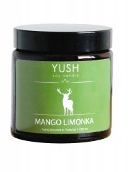 ŚWIECA SOJOWA YUSH MANGO LIMONKA ZAPACHOWA 120ml